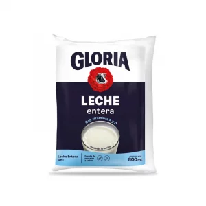 GLORIA UHT ENTERA-800 mL CAJA X12 BOLSAS
