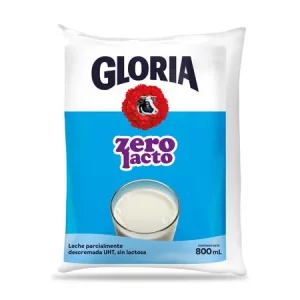 GLORIA UHT S/LACTOSA BOLSA - 800ML  CAJA X12 UNIDADES