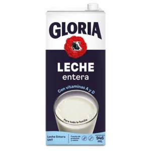 GLORIA UHT ENTERA-946mL TTP CAJA X12 UNIDADES