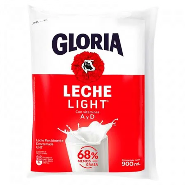 GLORIA UHT LIGHT X900 ML  CAJ X12 BOLSAS