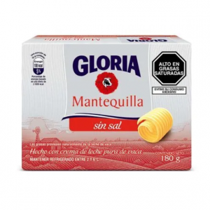 MANTEQUILLA SIN SAL  BARRA DE 180G CAJA X24 UNIDADES