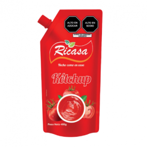 RICASA: KETCHUP DE 400GR, CAJA X6 UNIDADES