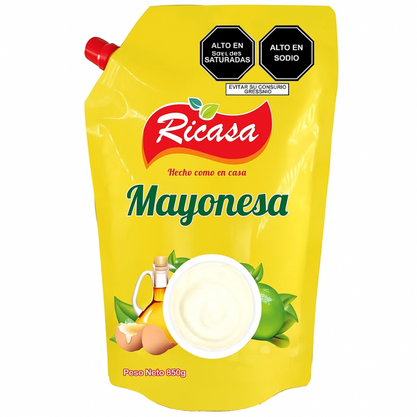 RICASA: MAYONESA DE 850 GR , CAJA X6 UNIDADES