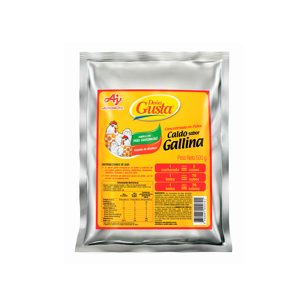 DOÑA GUSTA CALDO DE GALLINA 500GR - 12 UNIDADES