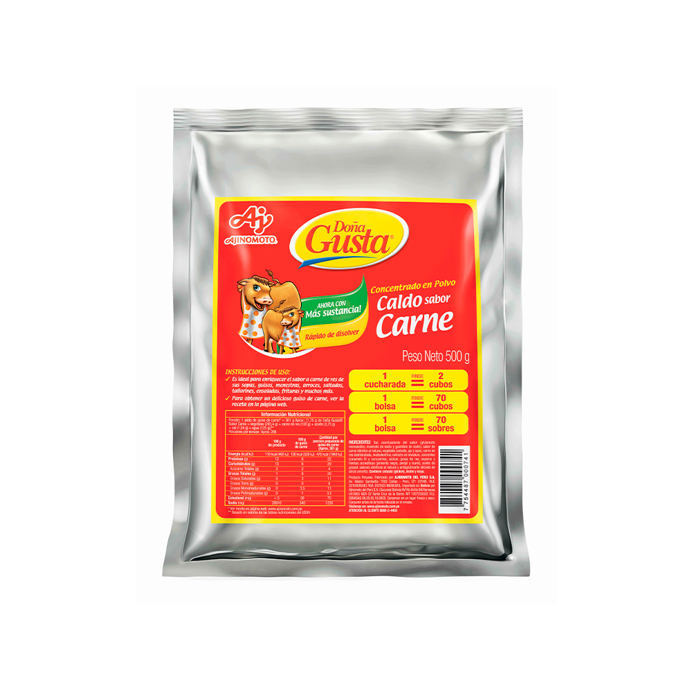 DOÑA GUSTA CALDO DE CARNE 500GR - 12 UNIDADES